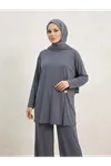 Broş Detay Pantolonlu Takım-Antrasit