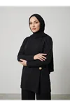 Broş Detay Pantolonlu Takım-Siyah