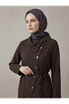 Çapraz Düğmeli Etekli Takım-Kahve