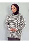 Çizgili Oysho Tunik-Mürdüm