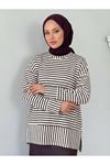 Çizgili Oysho Tunik-Mürdüm