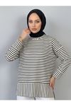 Çizgili Oysho Tunik-Siyah