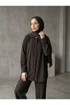 Denim Modal Pantolonlu Takım-Kahve