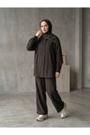 Denim Modal Pantolonlu Takım-Kahve