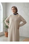 Reglan Kol Oysh Elbise-Bej
