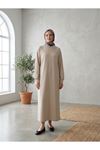 Reglan Kol Oysh Elbise-Bej