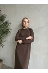 Reglan Kol Oysh Elbise-Kahve