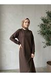 Reglan Kol Oysh Elbise-Kahve