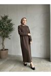 Reglan Kol Oysh Elbise-Kahve