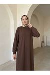 Reglan Kol Oysh Elbise-Açık Kahve