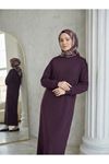 Manşet Detay Oysh Elbise-Bordo