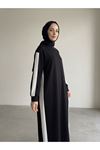 Garnili Oysh Elbise-Siyah