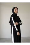 Garnili Oysh Elbise-Siyah
