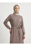 Reglan Kol Pike Elbise-Açık Kahve